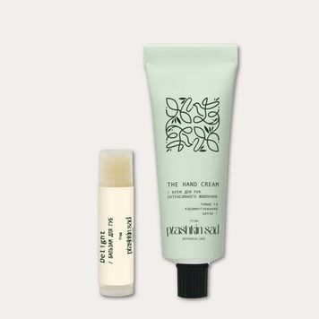 Набір для догляду за шкірою рук і губ "Delight + The Hand Cream (інжир)"